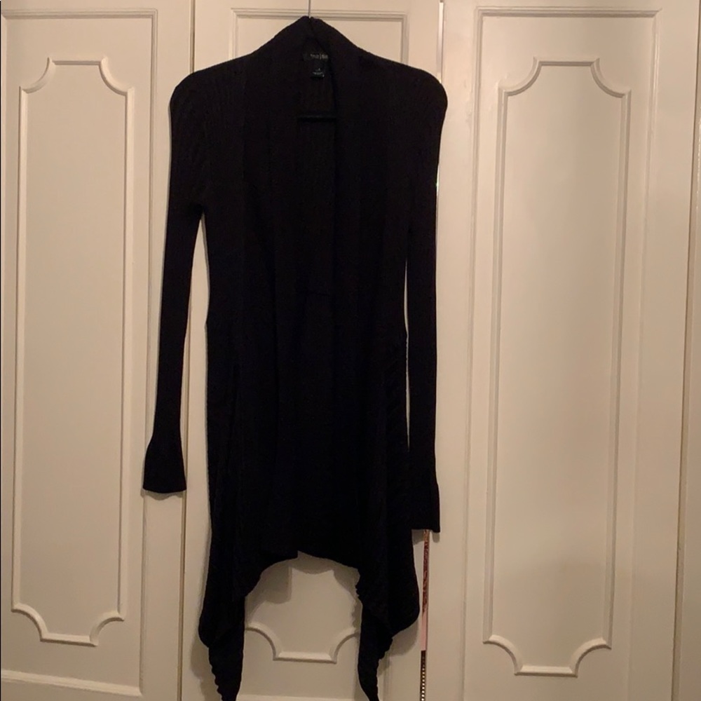 WHBM black long sweater coat. Size small